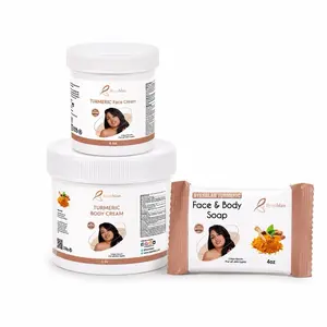 Byenblan 3-Piece Turmeric Glow Skincare Collection – Face Cream, Body Cream & Soap for Daily Skincare