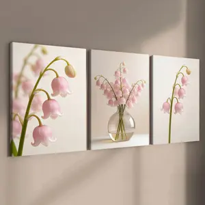 3-count wooden frame canvas, exquisite, Artistic and beautiful plant posters, fashionable floral art decorations, fashionable family posters, modern living room decoration art, suitable for corridor, bedroom walls, waterproof art