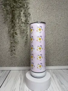 20oz Tumbler with Bluetooth Speaker Daisies