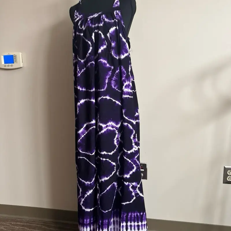 DERA African material 2 pcs purple color sleeveless Summer Dress