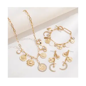 Pendant Female Starry Sky Magic Necklace Bracelet Earrings Set Female