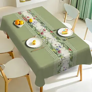 1pc small fresh floral pattern printed square tablecloth, washable square table cover suitable for kitchen banquets, picnics, birthdays, parties, home decoration
