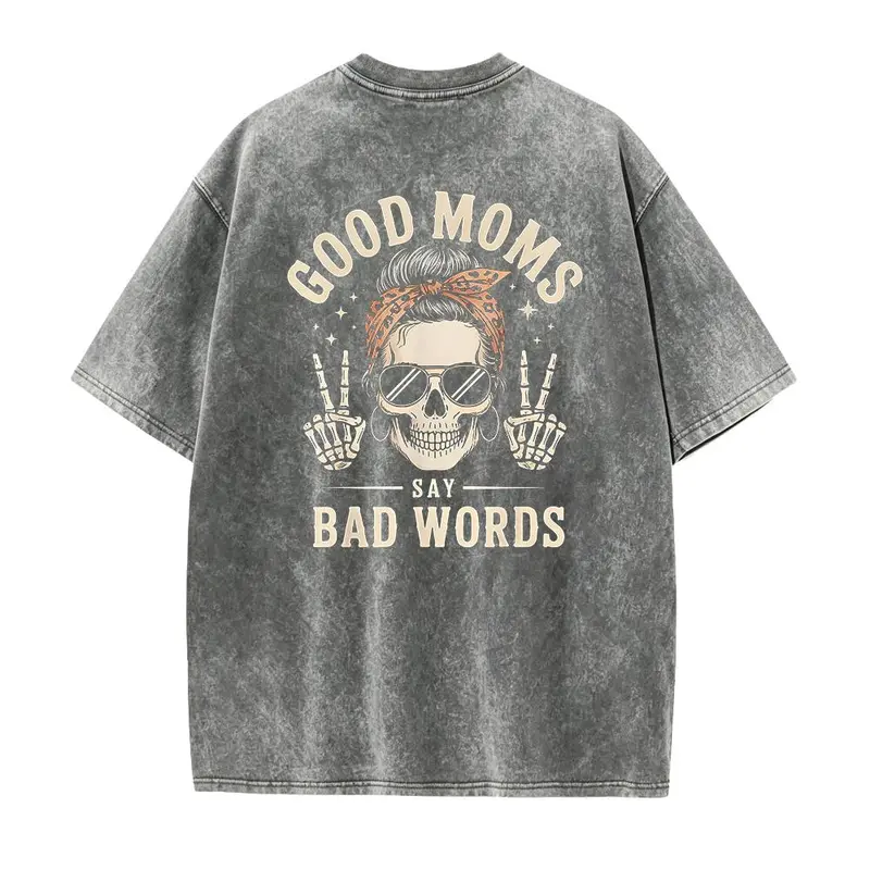 Good Moms Say Bad Words T-Shirt, Funny Mom Skull Sweatshirt, Badass Mom Graphic Tee, Trendy Mom Life Apparel, Mother's Day Funny Shirt