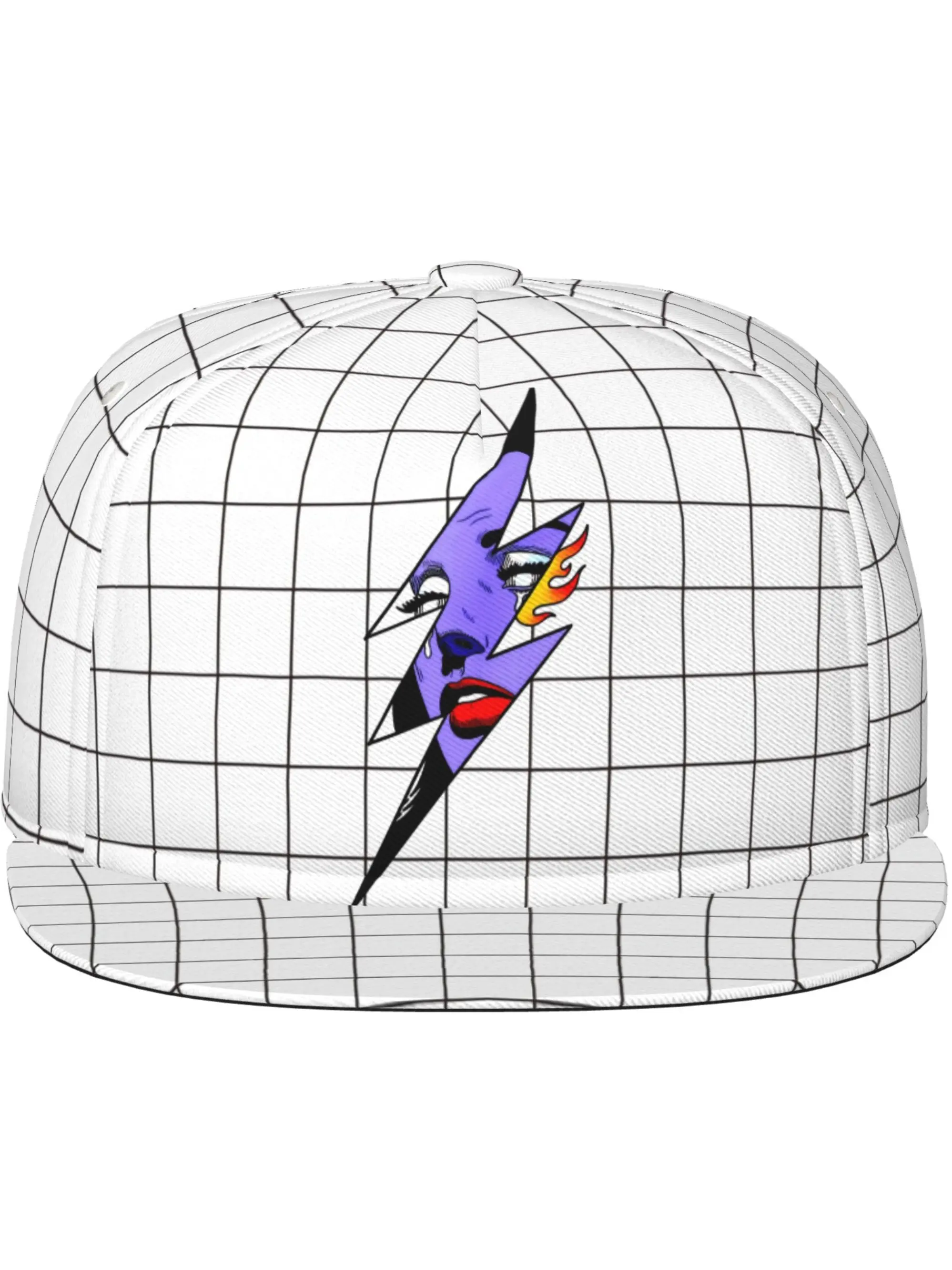 Skateboard Face Graphic Hip Hop Snapback Cap, Stylish Streetwear Accessory, Perfect for Skateboarding and Casual Wear, Unisex Fashion Hat