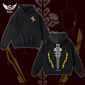 Retro Limited Cyberpunk 2077 Edgerunners Neoncore Hoodie Unisex Acid Washed Lightweight Tee Merch Cyberpunk Edgerunners, Graphic Hoodies, Fabric Top Cotton Menswear Classic Clothes Apparel Soft Streetwear Classic