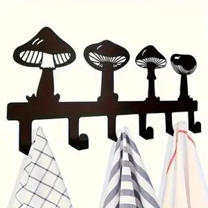 Artistic Mushroom-shaped Wall Hook: A Functional and Aesthetically Pleasing Metal Hanger for Keys and Bags. Installable Without Tools, It Infuses Any Space with A Touch of Natural Charm. Decor Utility Hooks