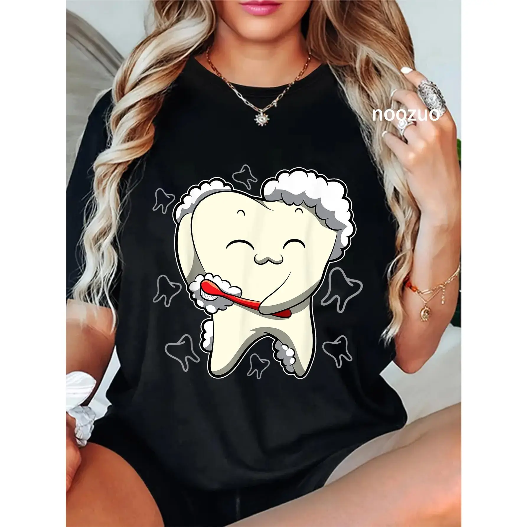 100% Cotton Healthy Teeth - Daily Tooth Brushing - Dentist T-Shirt