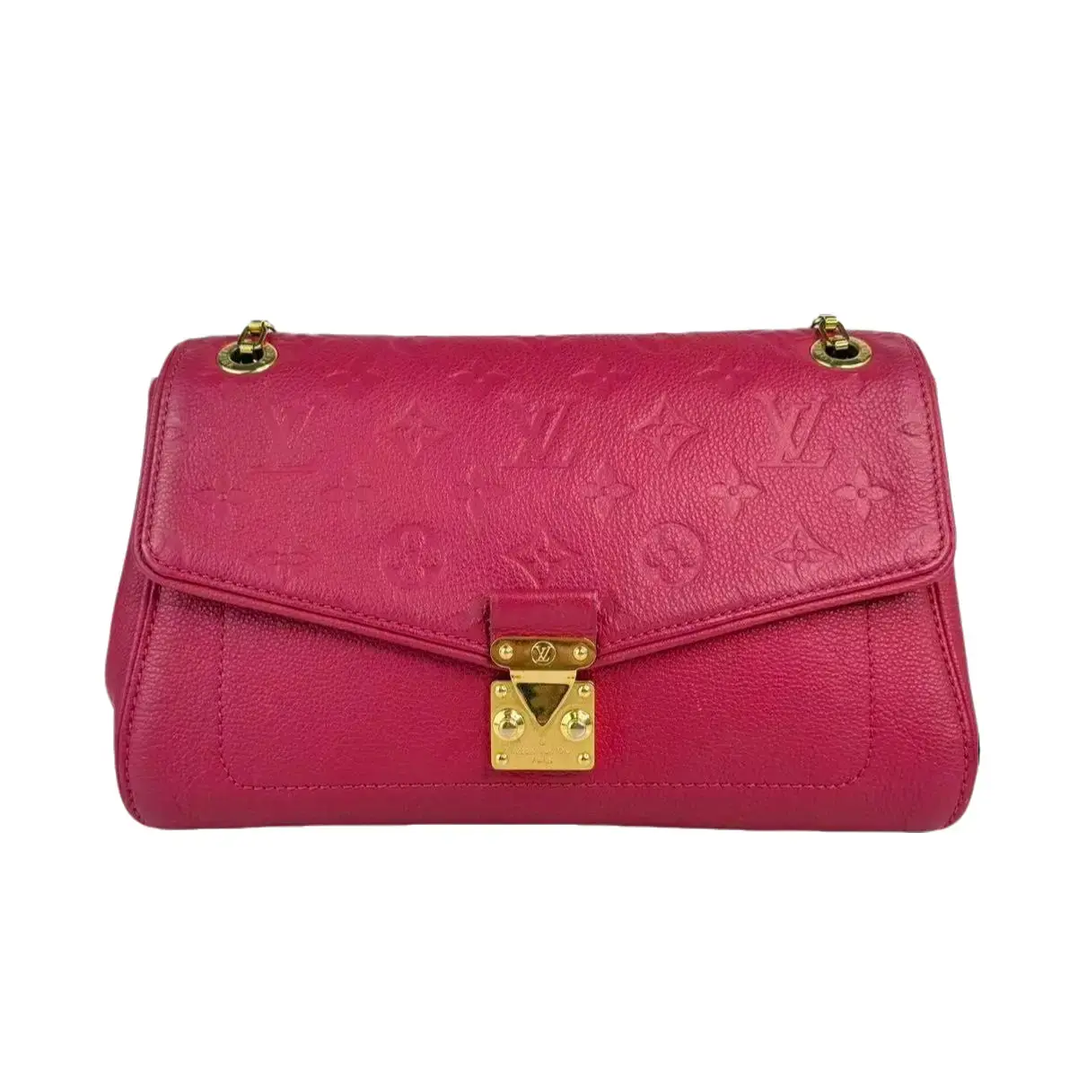 Pre-owned Louis Vuitton Leather Crossbody Bags Pink Empreinte Chain Shoulder Bag