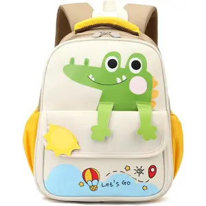 BY-063  Toddler Backpack for Boys,Dinosaur Backpack for Kids Kindergarten Preschool Bookbag Toddler Boys&Girl School Bags,Light-gray