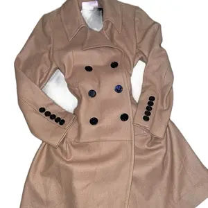 Epic Women's Trench Coat in Beige with Black Buttons, Classic Design, Ideal for Casual Wear and Outdoor Activities - Jacket, Womenswear