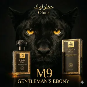 Oluck M9 Gentleman’s Ebony Perfume for Men | Mysterious smoky Oud & Exotic Spices | Bold Black Gold Edition (50ml)