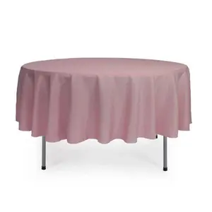 90 Inch Polyester Round Tablecloth Dusty Rose
