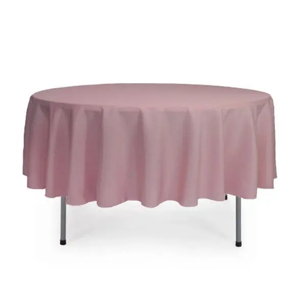 90 Inch Polyester Round Tablecloth Dusty Rose
