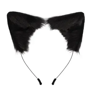 Handmade Fox Cat Ears Headband, Plush Animal Ear Hair Band, Cosplay Costume Accessory, Costume Headpiece, Kc Headwear Decoration, DIY Craft Supplies