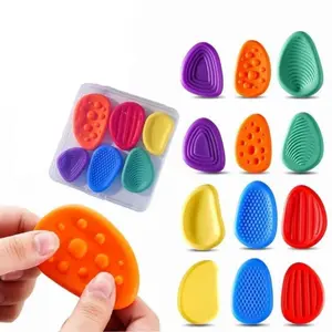 Fidget Toys Adults Sensory Silicone Stone 6 Pack Textured for Autism Kids Calming Down Fidget Stress Relief Toys