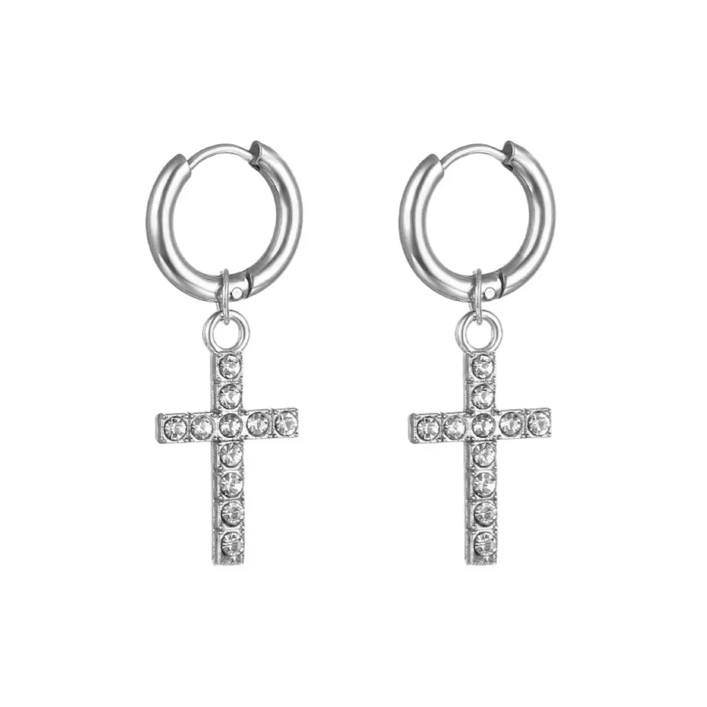 Cross Dangle Drop Earrings for Men Women,Cross Earrings