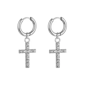 Cross Dangle Drop Earrings for Men Women,Cross Earrings