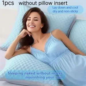 1pc Ice Silk Pillowcase, Quick-Dry Breathable, Cool Touch, Ideal for Hot Weather, Standard Pillow Compatible, Summer Travel Essential