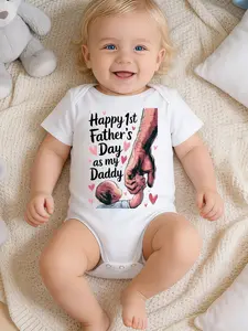 Baby "Happy 1st Father's Day As My Daddy" Cotton Onesie Bodysuit