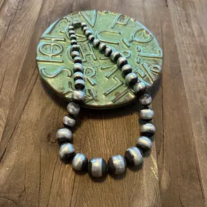 19” Vintage Taxco Sterling Silver Bead Necklace