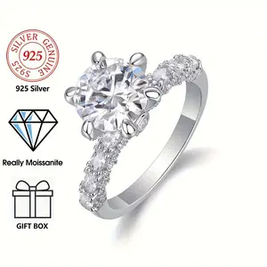 【#M203】 (Lydia) 925 Sterling Silver Synthetic Moissanite rings