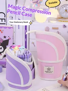 Adjustable Standing Pencil Case, Dual-Layer Large Capacity, Cute Stationery Organizer, Suitable for Students/art Lovers, 4 Colors Available
