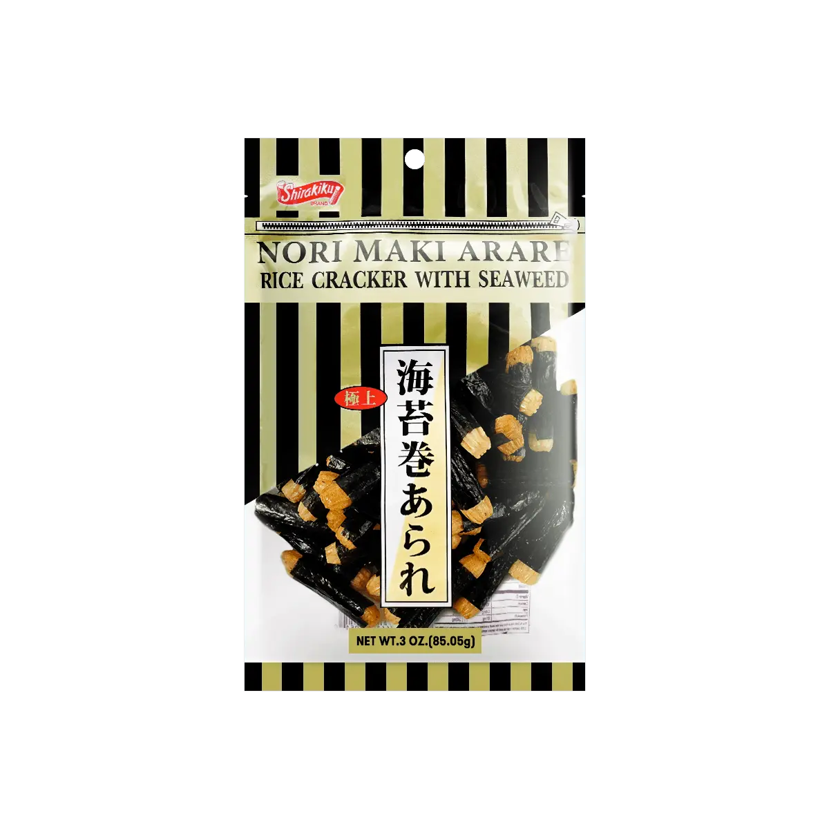 SHIRAKIKU Japanese Rice Crackers Seaweed Rolls 85g - Crispy Nori Maki Snack