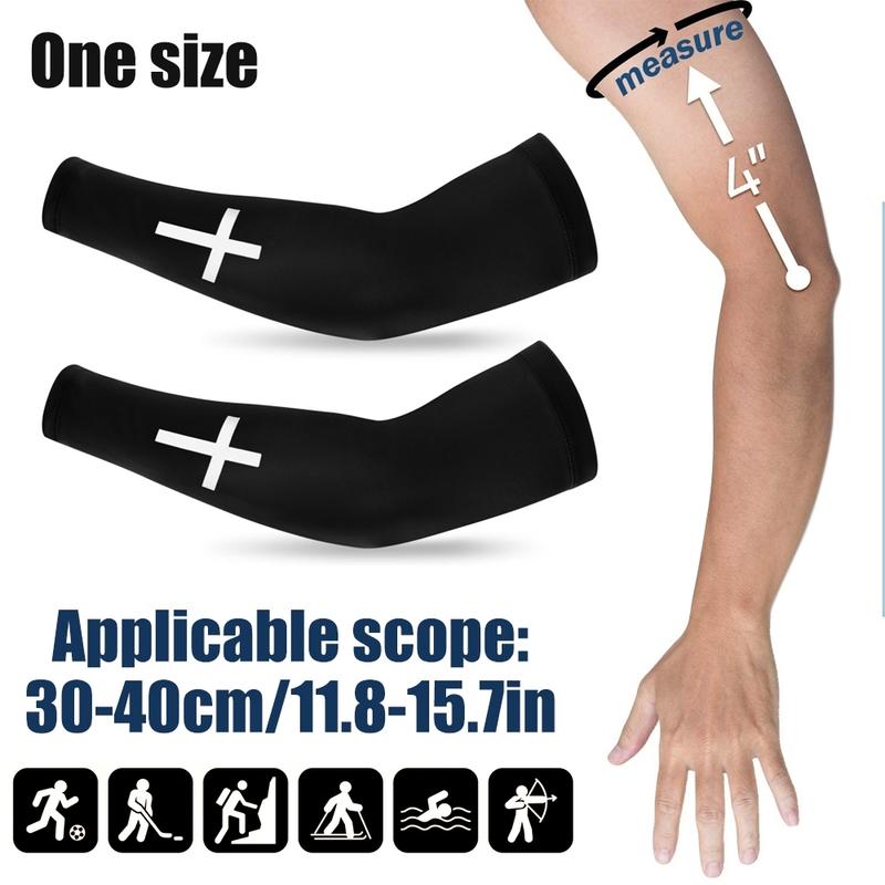 1 Pair Arm Sleeve Compression for Men & Women, Sports Arm Sleeves, Ideal for Baseball, Football, Basketball, Sports Performance Enhancement