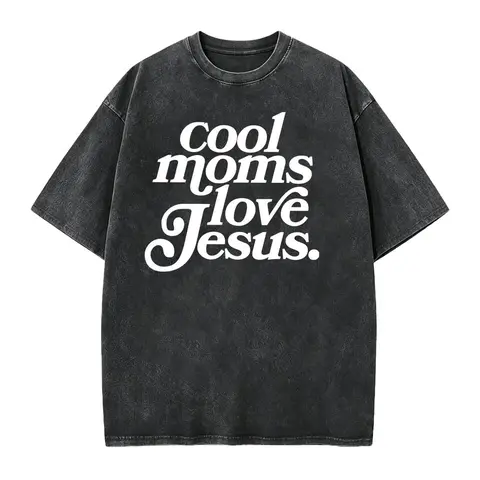Cool Moms Love Jesus  T-Shirt, Christian Mom Tee, Praying Mama Shirts, Faith Based T-Shirt, Faithful Shirt, Religious Mom Tee