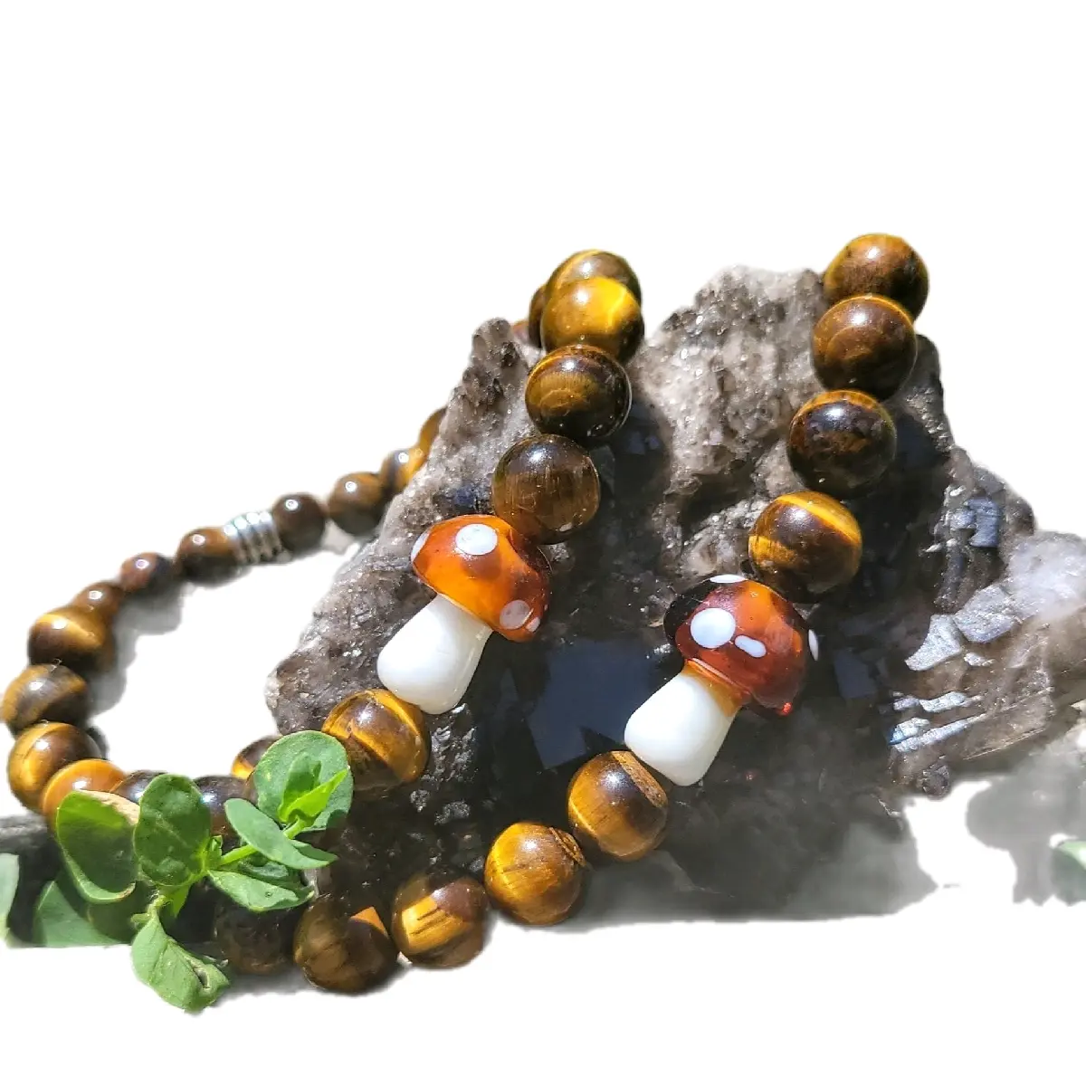 Tiger's Eye Mushroom Bracelet