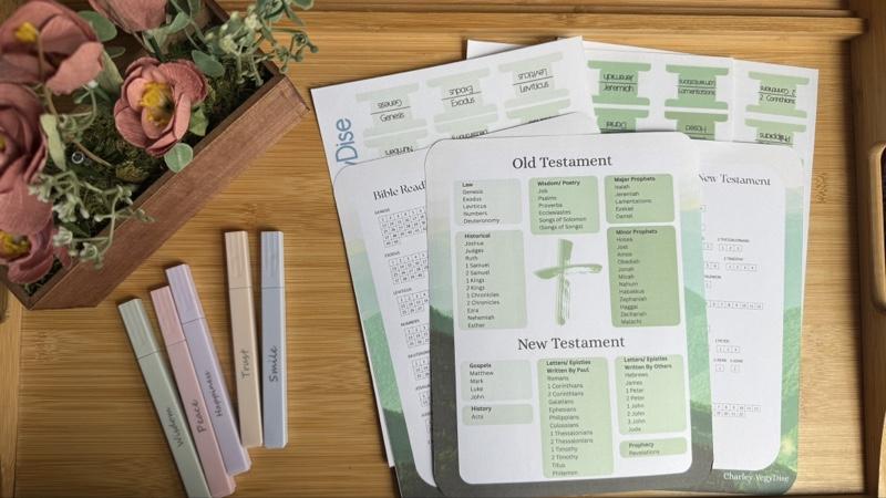 Bible study kit with reading tracker