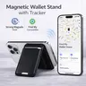 MagSafe Magnetic Phone Wallet with Apple Find My - Strong Mag Hold, Adjustable Stand, Trackable Wallet Tracker, Holds 6 Cards (2 Quick-Grab + 2 Inner), Rechargeable Built-in Tracking, Slim Vegan Leather for iPhone 12–16 Pro Max