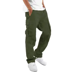 LYRXXX Men's Casual Cargo Pants Hiking Pants Workout Joggers Sweatpants for Men Large Army Green