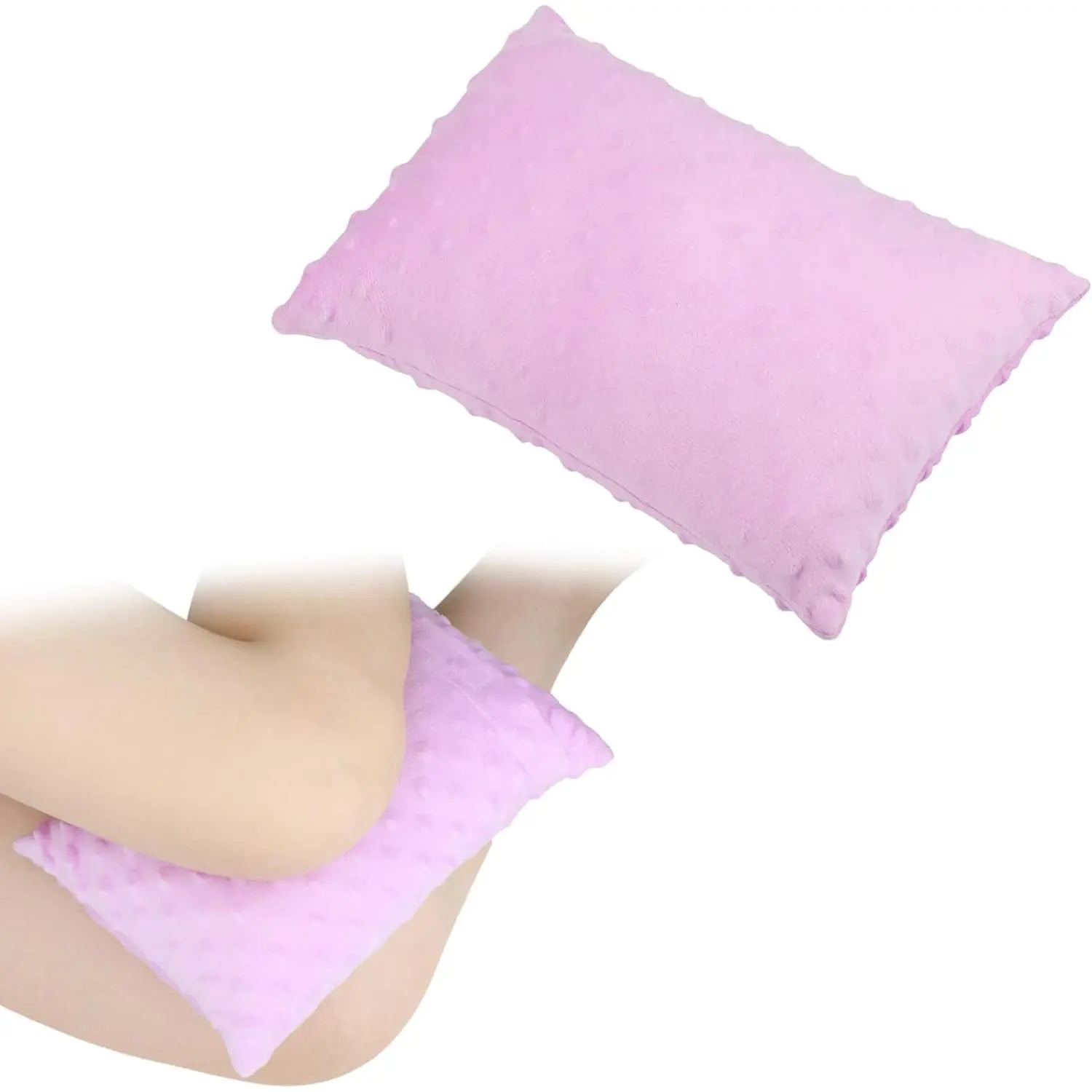 2 count Soft  Pillow for Side Sleepers,  Pillows Between  11"x7" Small  Pillow Joints Cushion for Sleeping  and  , Minky Dot Lavender