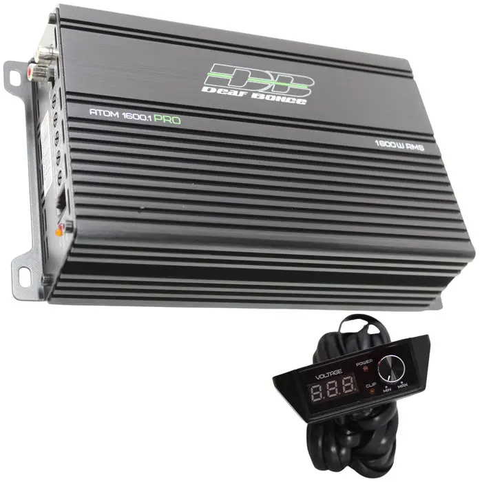 Deaf Bonce Apocalypse ATOM 1.6K Pro 1600W Class D Mono Amplifier – 550W @ 4Ω, 1010W @ 2Ω, 1600W @ 1Ω Amp Package Watts, Audio, Adjustable, Loud Bass Amplifiers , Subwoofer Bass Amplifiers