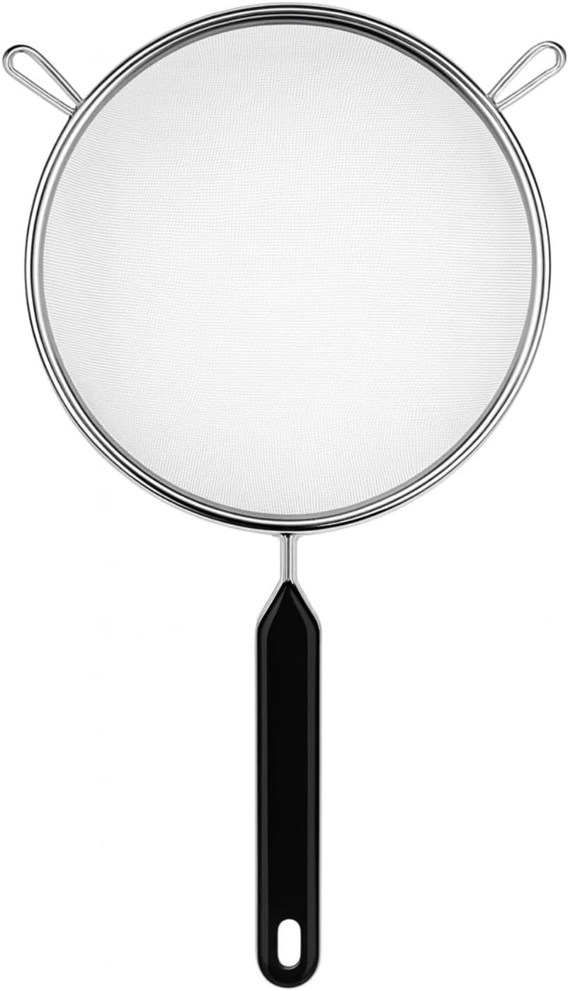 Commercial Kitchen Large Colander Strainer, Heavy Duty. 30x19cm, 304 Steel & PP, for Pasta, Salad Prep