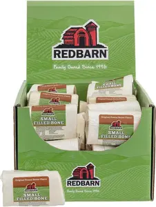 Redbarn Peanut Butter Filled Bones (20-Count Case) | Long-Lasting Natural Beef Femur Dog Chews