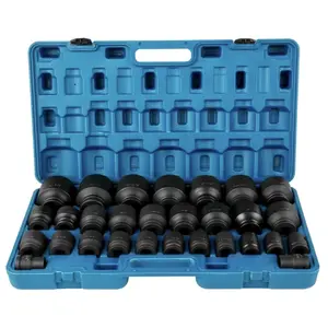 Impact Socket Set 3/4 Inches 29 Piece Impact Sockets, 6-Point Sockets, Rugged Construction, CR-M0, 3/4 Inches Drive Socket Set Impact SAE 3/4 inch - 2-1/2 inch, with a Storage Cage