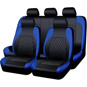 Universal Fit For Nissan Sentra, Altima,For Honda Civic,Accord and Most 4 Door 2 Row 5 Seats Car Seat Covers Front Rear Full Set Protectors,Leather Seat Covers Car Seat Cushion Protector Interior Decoration