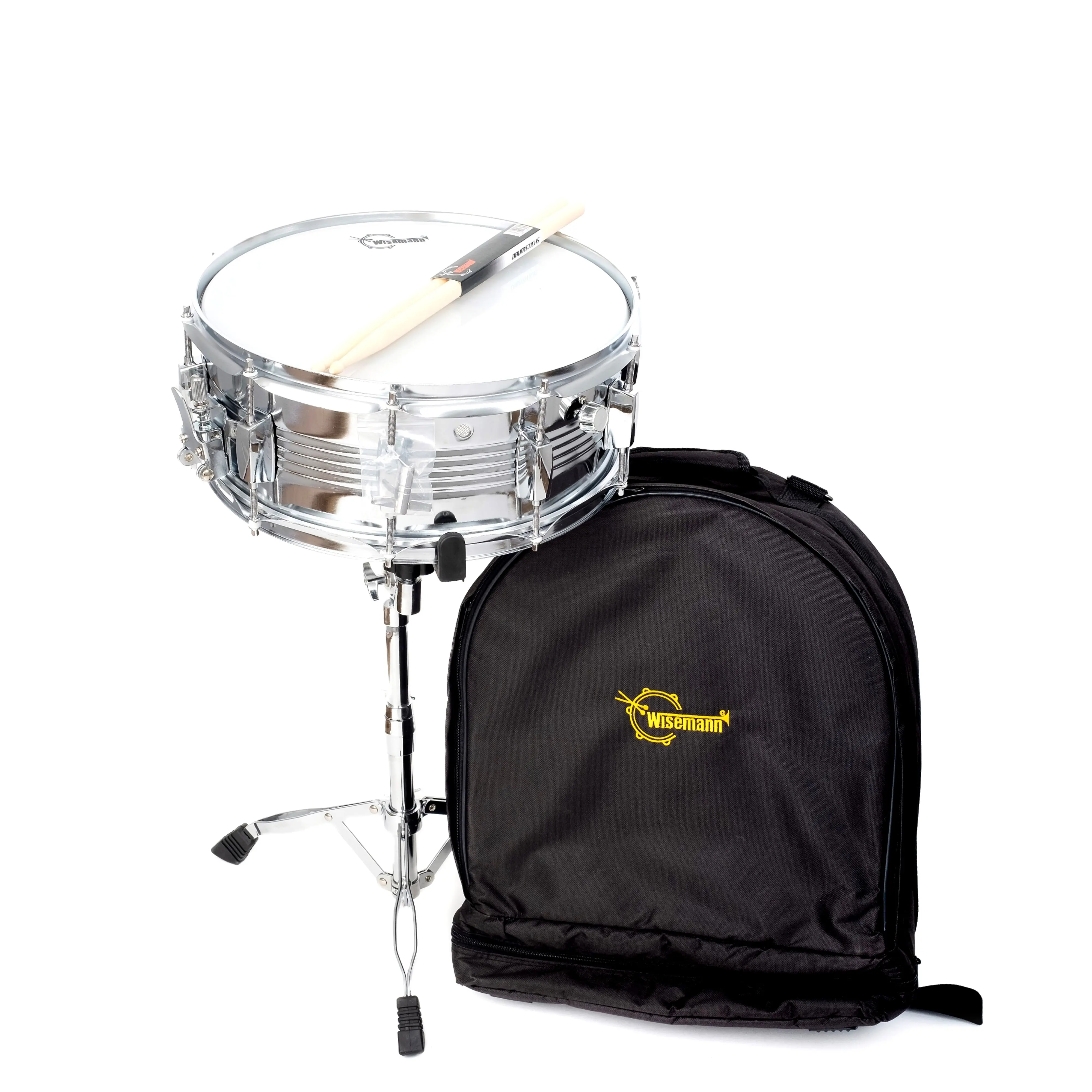WISEMANN DSD-200 Snare Drum Kit 14"x6.5" with Stand Bag & Drumsticks Durable Percussion Instrument for Jazz & Orchestral Performances