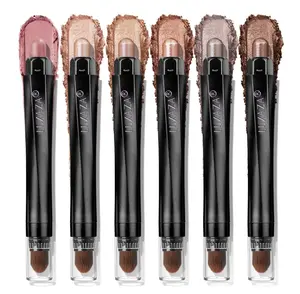 Neutral Eyeshadow Stick Makeup 6PCS Set, Brown Nude Metallic Shimmer Matte Cream Eye Shadow Palette Eyeliner Brightener Pencil Crayon, Halloween Makeup - BROWN CANYON