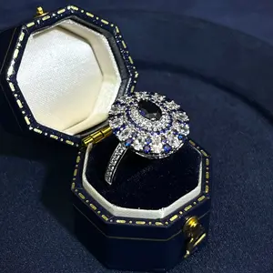 Vintage Inspired Blue Sapphire Style Ring for Women Silver Toned Elegant Statement Jewelry Perfect for Wedding Party Daily Wear Ideal Gift Choice