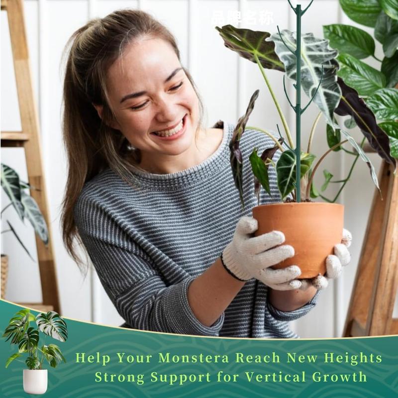 10 Pack Stackable  Support Stakes, 75inch Climbing  Sticks Structures for Monstera with Garden Ties, Durable Alternative to Moss Pole for Indoor Outdoor