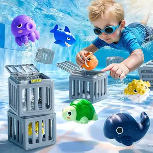 6 styles of Swimming Pool Diving Toys, Swimming Toys with Fish Box, Floating Animals Suitable for Children Over, Boys And Girls' Toys, Random Color summer water