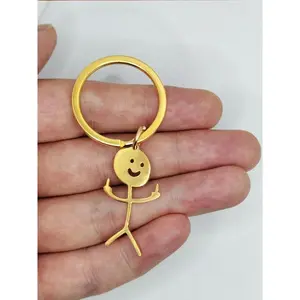 2-Pack Unisex Cartoon Figure Keychain Stainless Steel Cute Key Ring for Men Women Durable Everyday Use