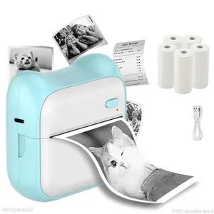 Portable Mini Photo Printer, 1 Set Wireless Photo Printer with Print Paper, Rechargeable Photo Printer for Office Stationery & SuppliesAEleganza22C32FixEasyHardware