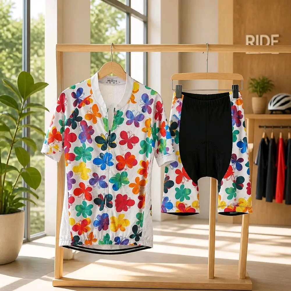 Butterfly Short Sleeve Cycling Jersey and Shorts Set Outfit Size 2XL/XL 4023