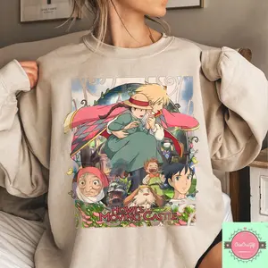 Vintage Howl's Moving Castle Shirt, Sweatshirt, Hoodie, Studio Ghibli Shirt, Howl's Moving Castle Shirt, Studio Ghibli Gift Shirt, Y2K Shirt