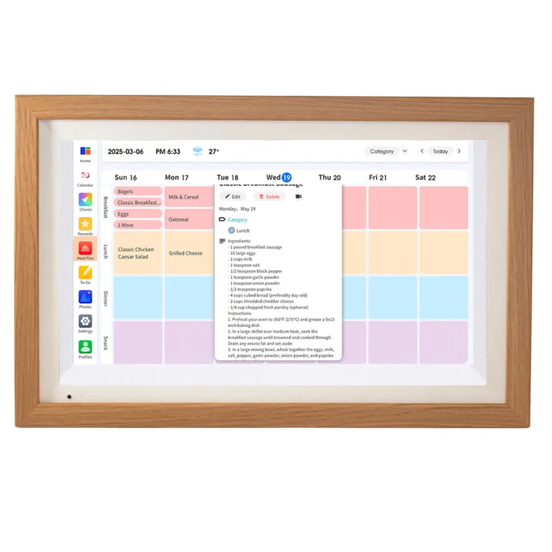 LifeHub Multi-Functional Office Organiser - Calendar Planner, Family Activity Smart Sync Tool with Digital Screen, 16 Photo Frame Modes, Scheduler, Chore Board with Rewards, To-Do List, Timer, 1-Tap Control, Memory Keeper, Designed for Every Space