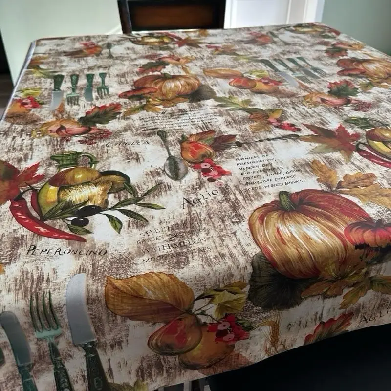 Heavy Duty Vinyl Tablecloth with Polyester Backing Waterproof Oil-Proof Plastic Table Cloth Stain-Resistant Wipeable Rectangle or Square Table Cover f